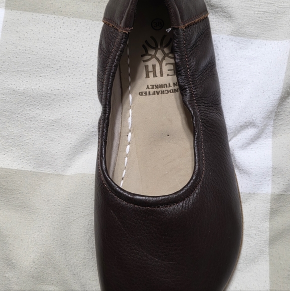 Earthing Harmony Elegant Brown Leather "Grounding" Ballet Flats - Picture 7 of 15